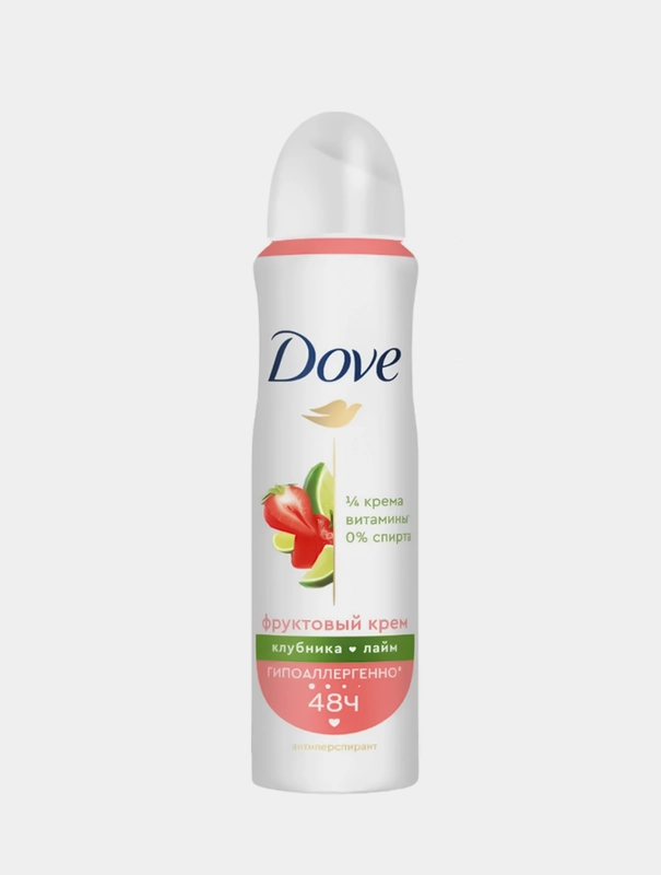Антиперспирант-аэрозоль Dove Клубника и лайм, женский, 150мл
