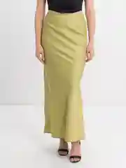 Мятный атласная шелковая юбка