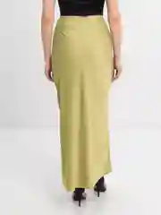 Мятный атласная шелковая юбка