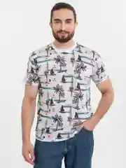 Белый футболка мужская, из хлопка, с принтом