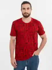 Алый футболка мужская, из хлопка, с принтом