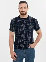 Синий футболка мужская, из хлопка, с принтом