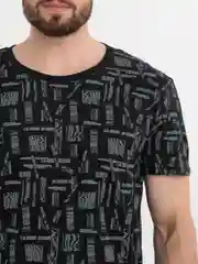 Черный футболка мужская, из хлопка, с принтом