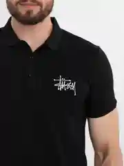 Черный футболка-поло