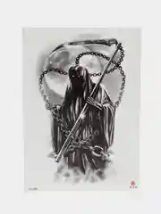 Белый временная тату самурай, ангел, воин, люди, 14,8*21 см, переводная тату, черно-белые