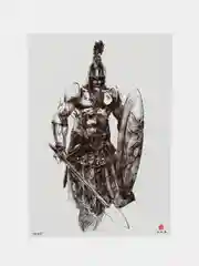 Бордовый временная тату самурай, ангел, воин, люди, 14,8*21 см, переводная тату, черно-белые