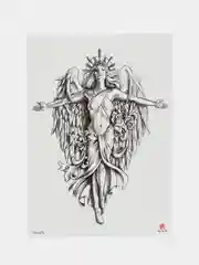 Желтый временная тату самурай, ангел, воин, люди, 14,8*21 см, переводная тату, черно-белые