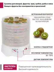 Сушилка для овощей и фруктов Мастерица EFD-0903VM, 9 прозрачных поддонов, 280 Вт
