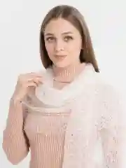 Белый пуховый платок, шаль, женский платок-паутинка, палантин-платок женский пуховый, "Гульмира"