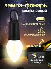 Бронзовый фонарь кемпинговый аккумуляторный туристический в виде лампы, подвесной на карабине
