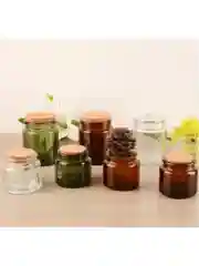 Стеклянная банка с деревянной крышкой / баночка для свечей объем 100 / 200 мл