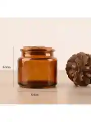 Коричневый стеклянная банка с деревянной крышкой / баночка для свечей объем 100 / 200 мл