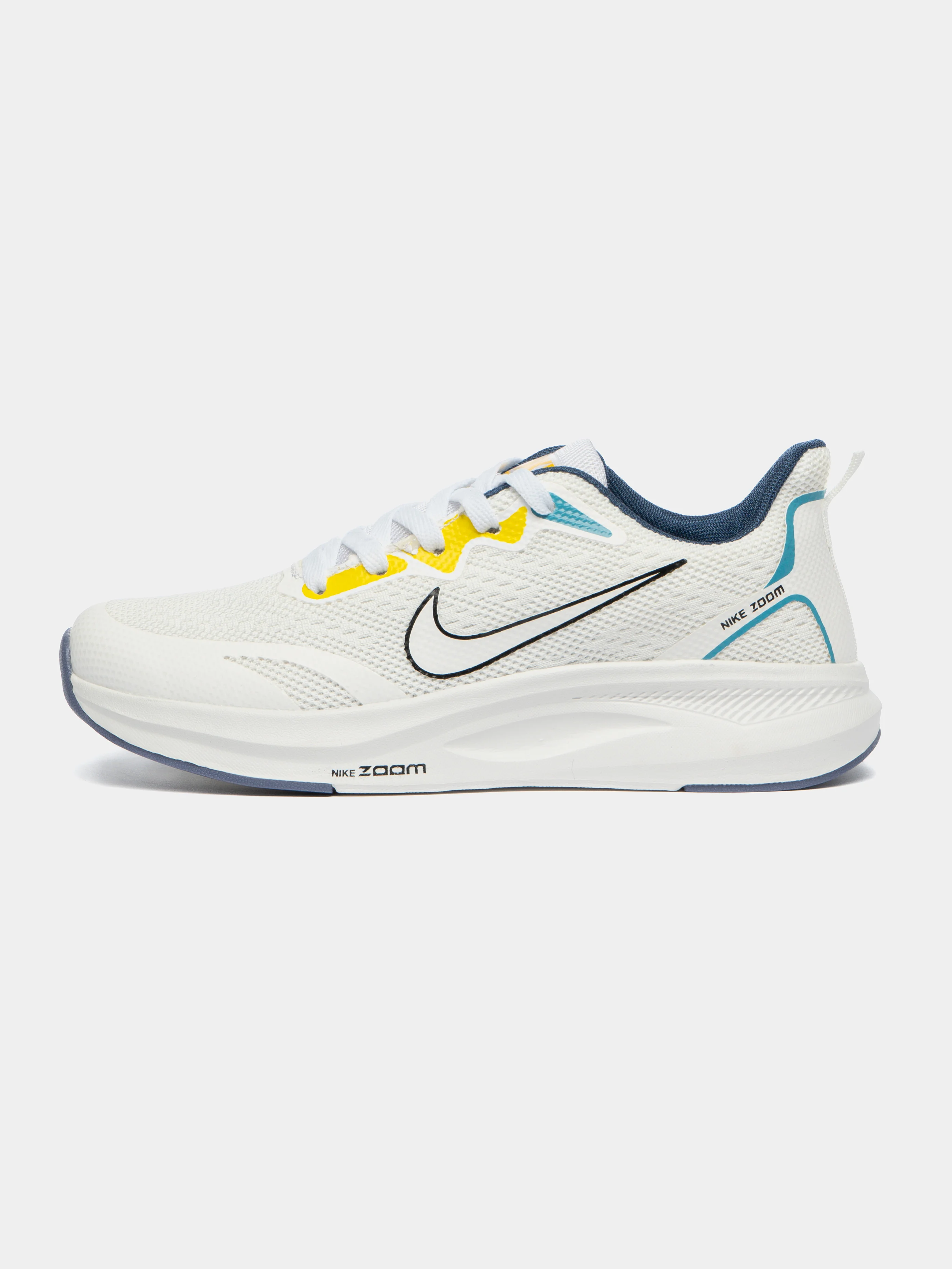 Белый мужские беговые кроссовки с логотипом Nike Zoom