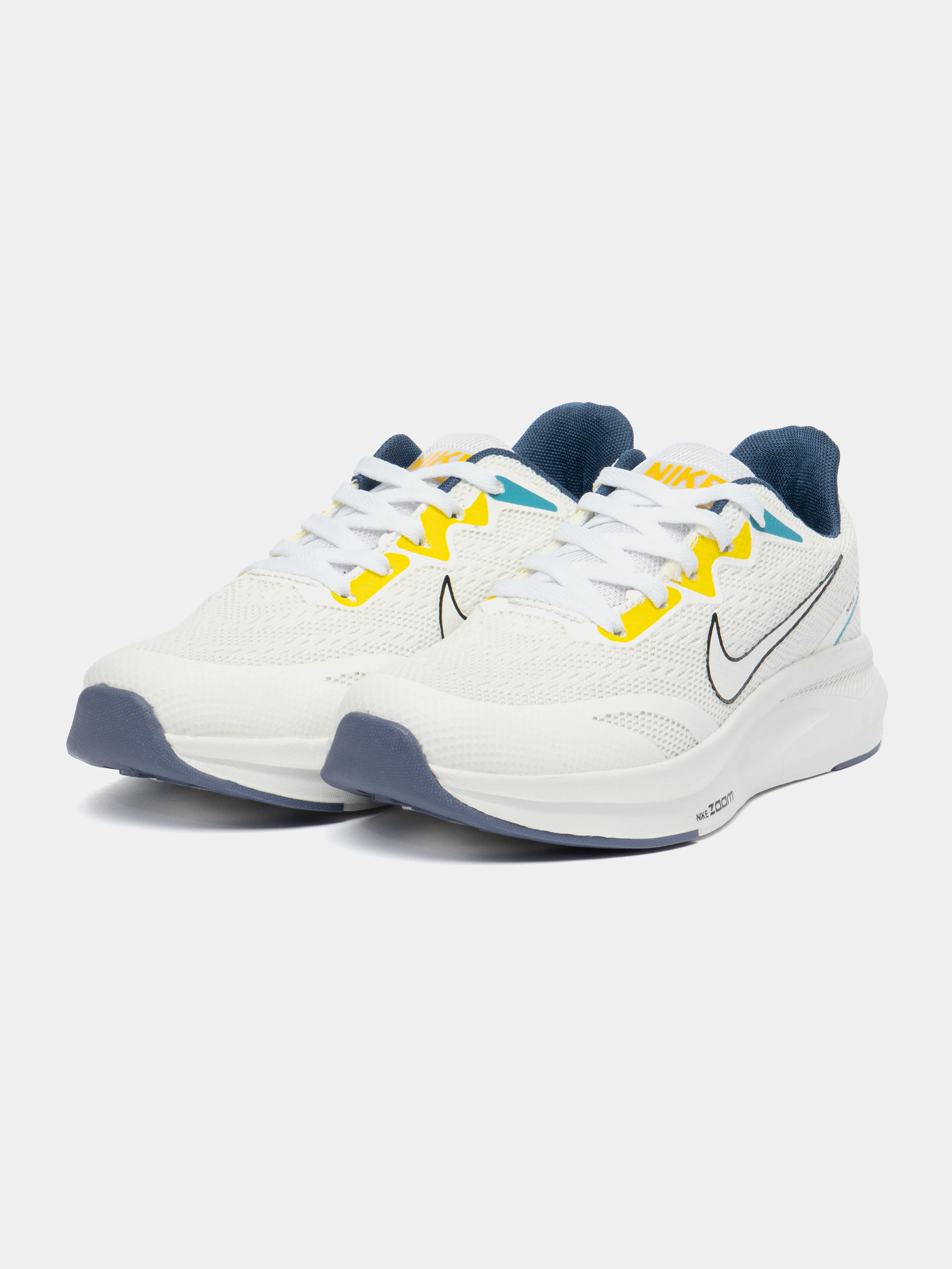 Белый мужские беговые кроссовки с логотипом Nike Zoom
