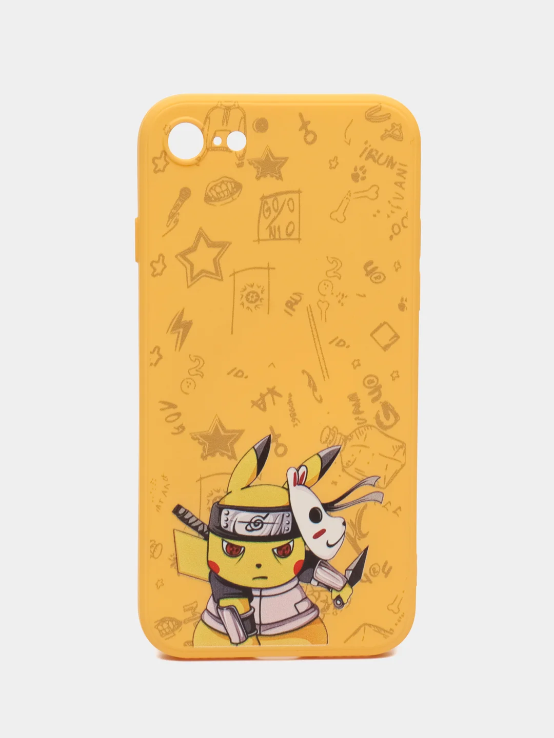 Золотой чехол силиконовый Pokemon "Пикачу" для iPhone 7/8 Plus/XS/XR/SE Max/11/12 Pro Max/13