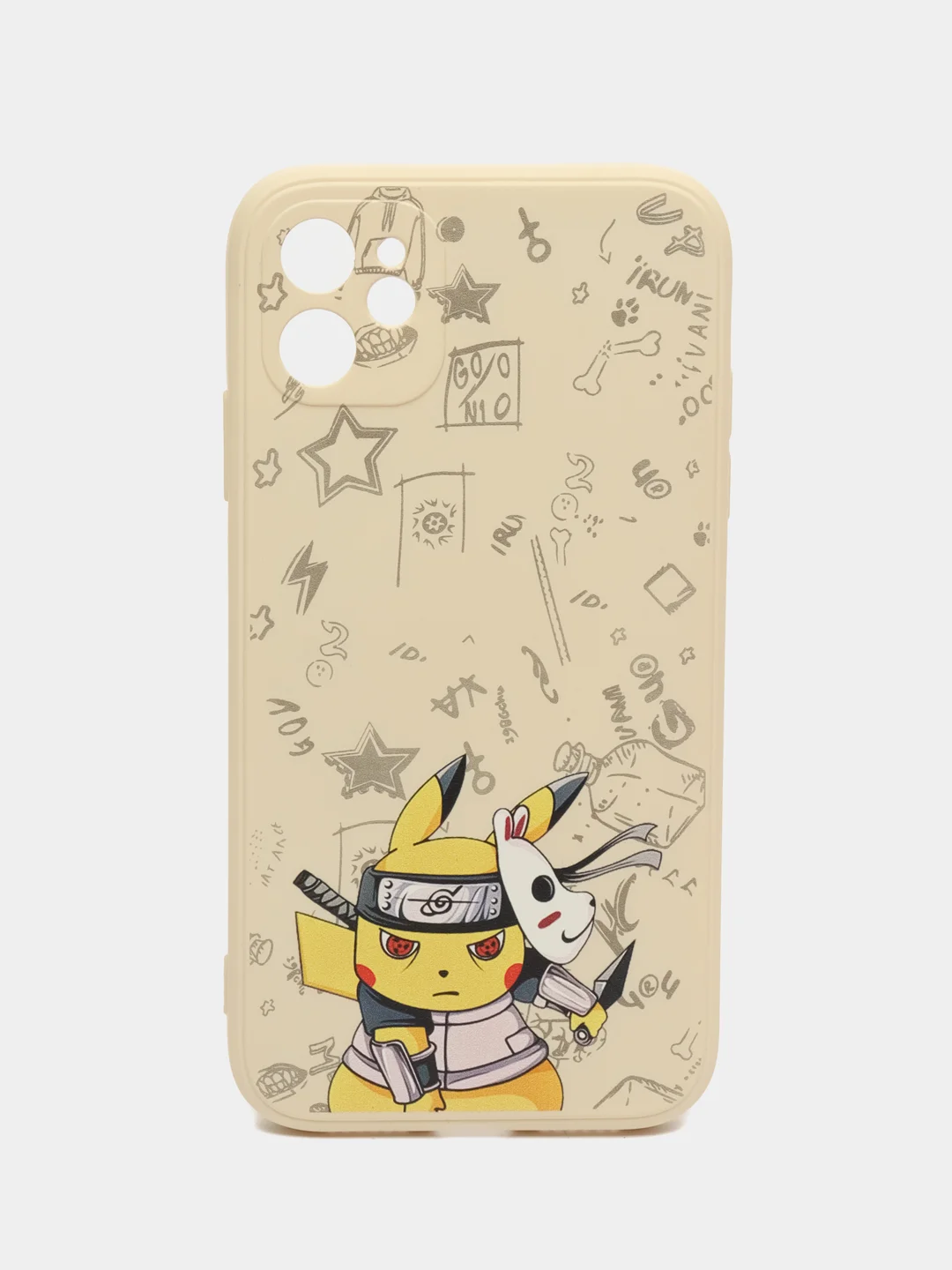 Серебряный чехол силиконовый Pokemon "Пикачу" для iPhone 7/8 Plus/XS/XR/SE Max/11/12 Pro Max/13
