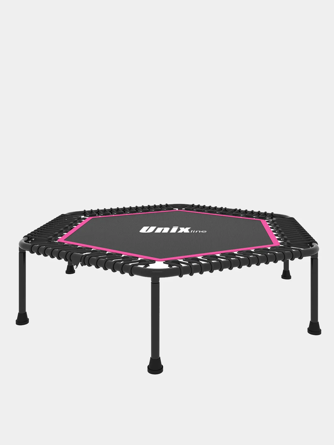 Розовый батут спортивный для фитнеса и джампинга складной UNIX Line FITNESS Lite 130 см, до 130 кг