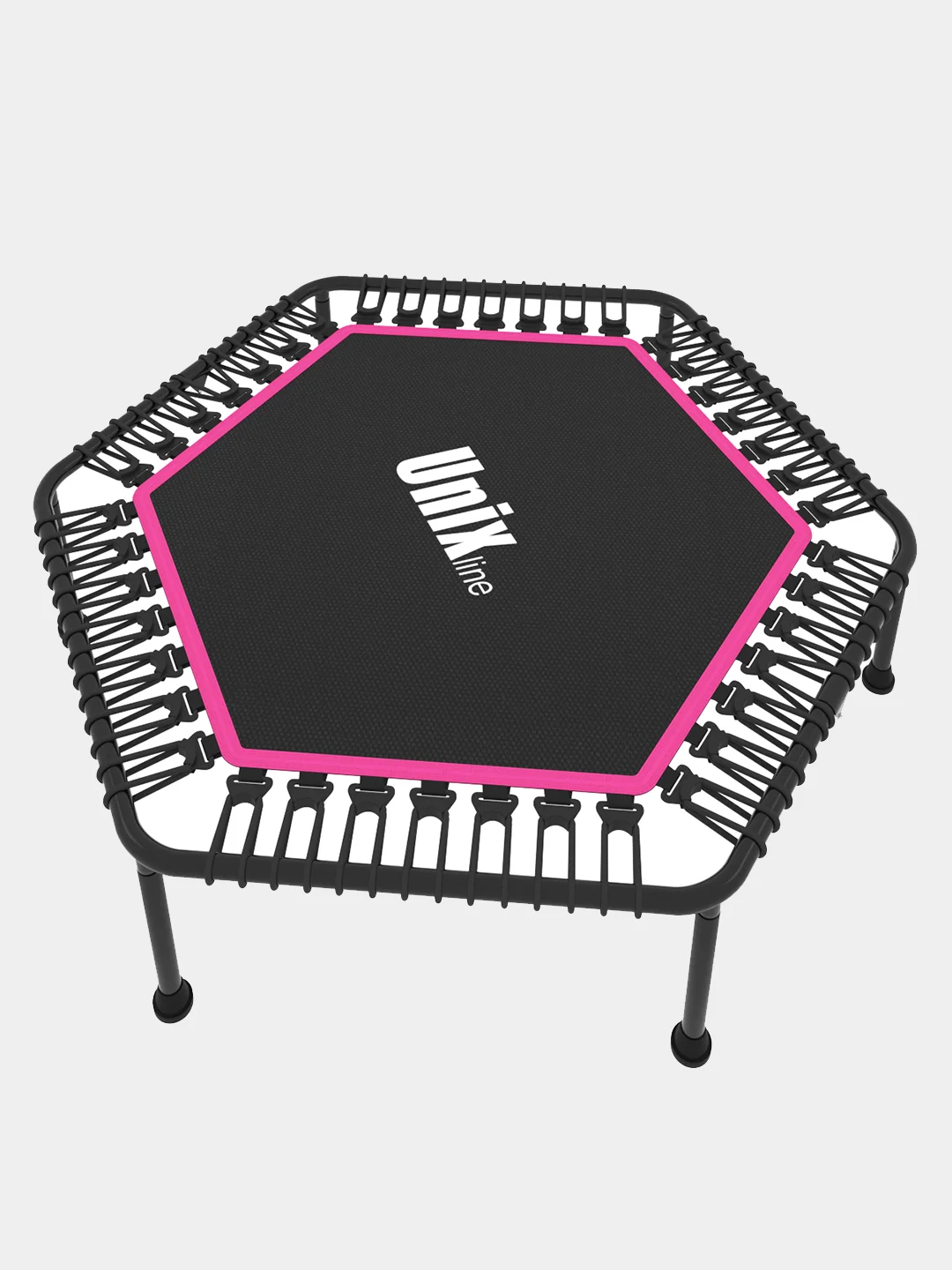 Розовый батут спортивный для фитнеса и джампинга складной UNIX Line FITNESS Lite 130 см, до 130 кг