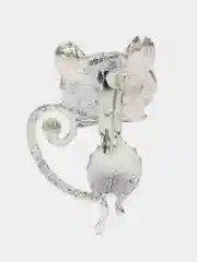 Бордовый брошь с кошачьим глазом
