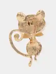Горчичный брошь с кошачьим глазом