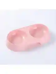 Розовый миска для кошек и собак Миска двойная