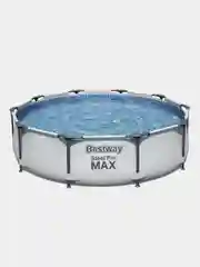 Белый каркасный бассейн BESTWAY STEEL PRO MAX 305x305x76 см,
