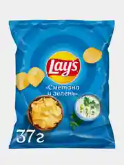 Картофельные чипсы Lays "Сметана и Зелень", 37г