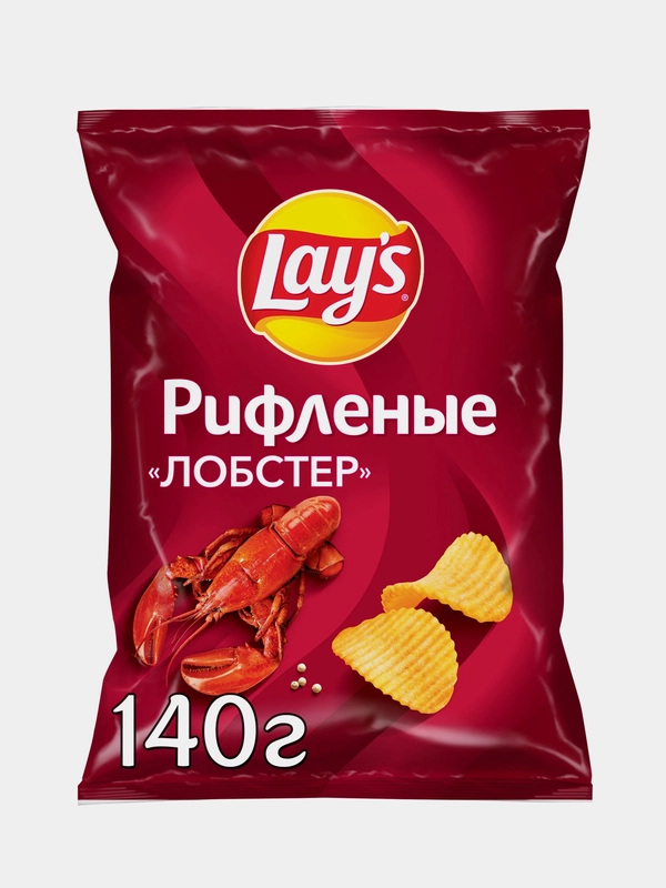 Чипсы картофельные Lays Рифленые "Лобстер", 140г