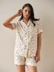 Белый женская пижама с шортами