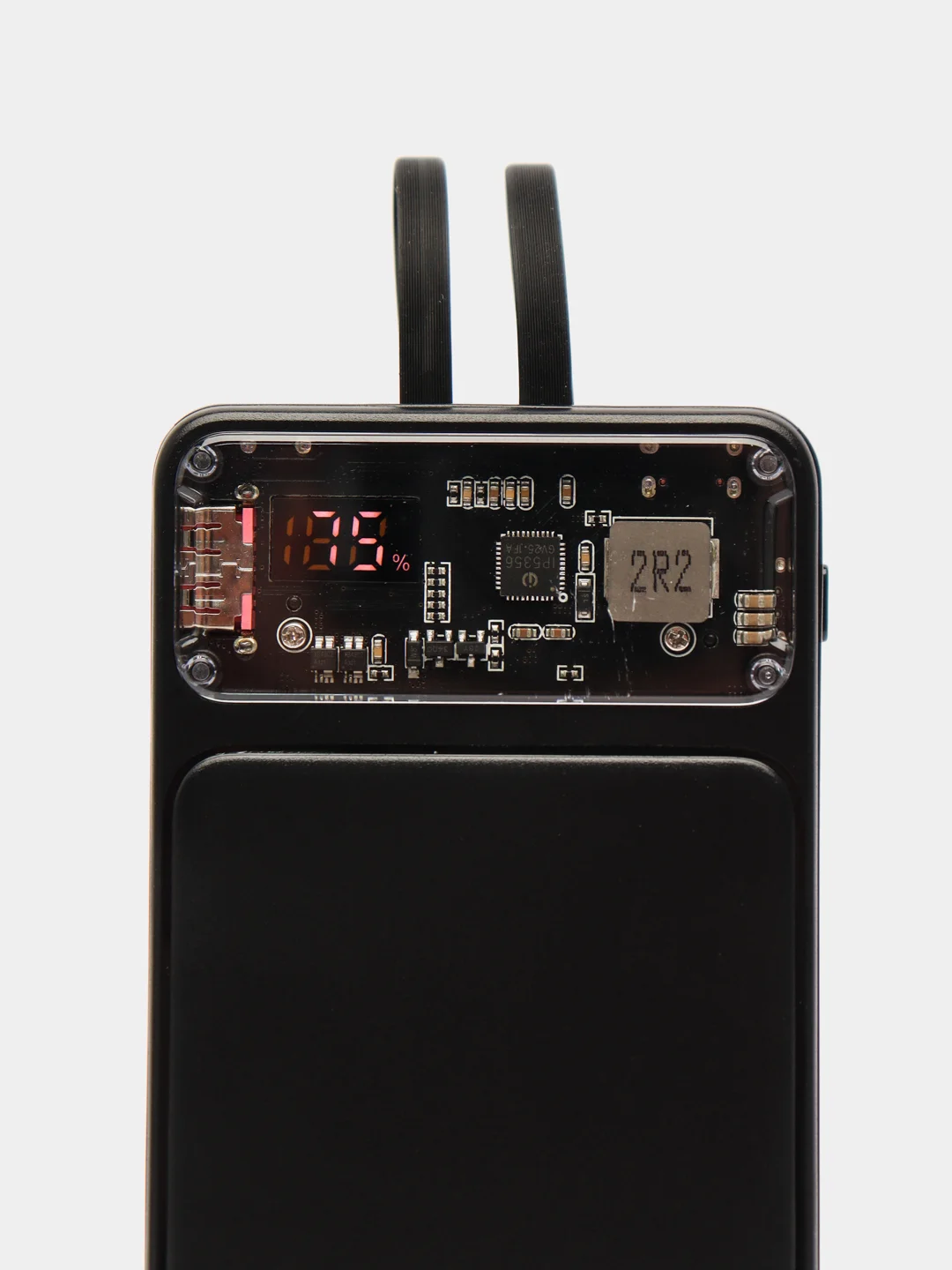 Белый power bank, внешний аккумулятор с быстрой зарядкой