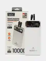 Белый power bank, внешний аккумулятор с быстрой зарядкой