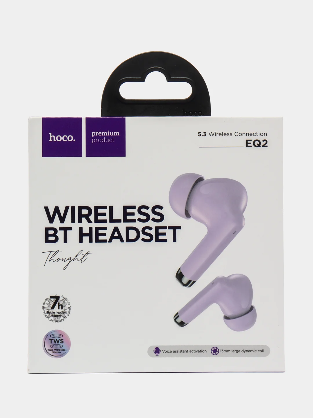 Белый наушники беспроводные Hoco EQ2, bluetooth, вакуумные