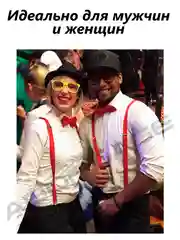 Красный подтяжки мужские взрослые с бабочкой