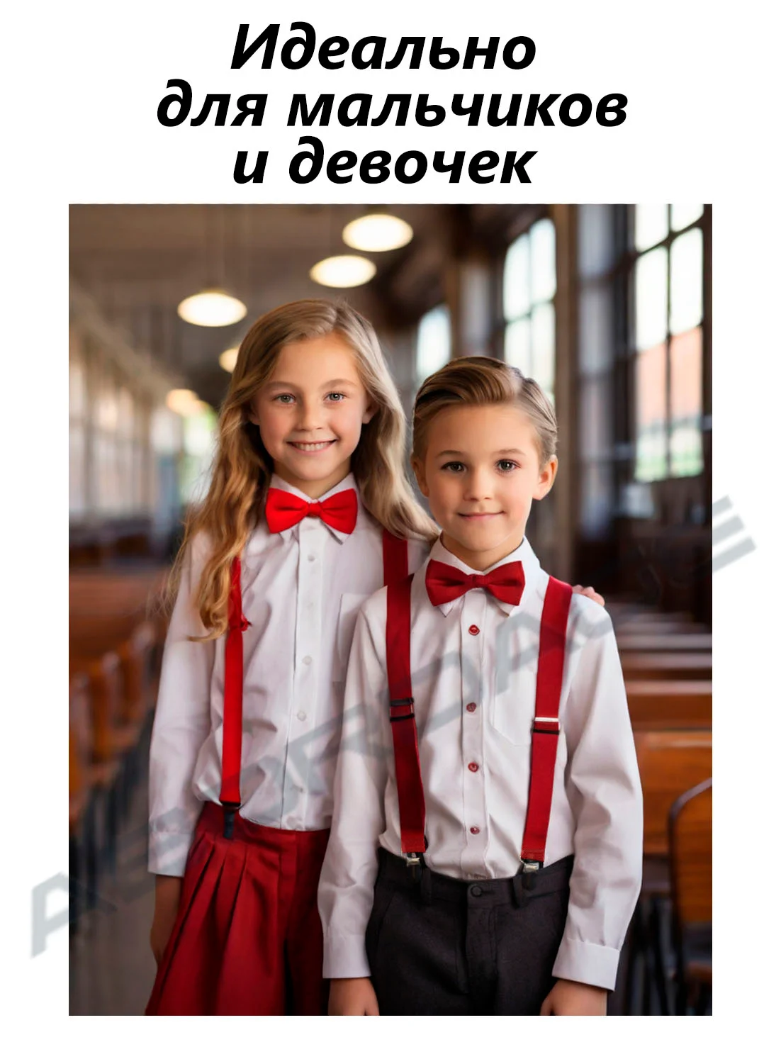 Красный подтяжки детские/малыш с бабочкой