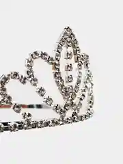 Серый металлик диадема, корона, ободок со стразами, с гребешком