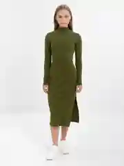 Зеленый платье женское макси, с длинным рукавом
