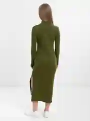 Зеленый платье женское макси, с длинным рукавом
