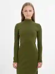 Зеленый платье женское макси, с длинным рукавом