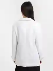 Белый пиджак женский твидовый удлиненный