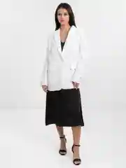 Белый пиджак женский твидовый удлиненный