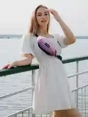 Конфетный поясная сумка-бананка, через плечо