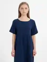 Синий платье для дома из муслина