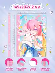 Бирюзовый блокнот в точку 72 листа А5 Аниме. Точкабук "Anime Pets", бумага 100 гр/м2. Проф-Пресс