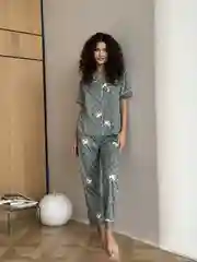 Зелёный хаки пижама женская