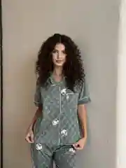 Зелёный хаки пижама женская