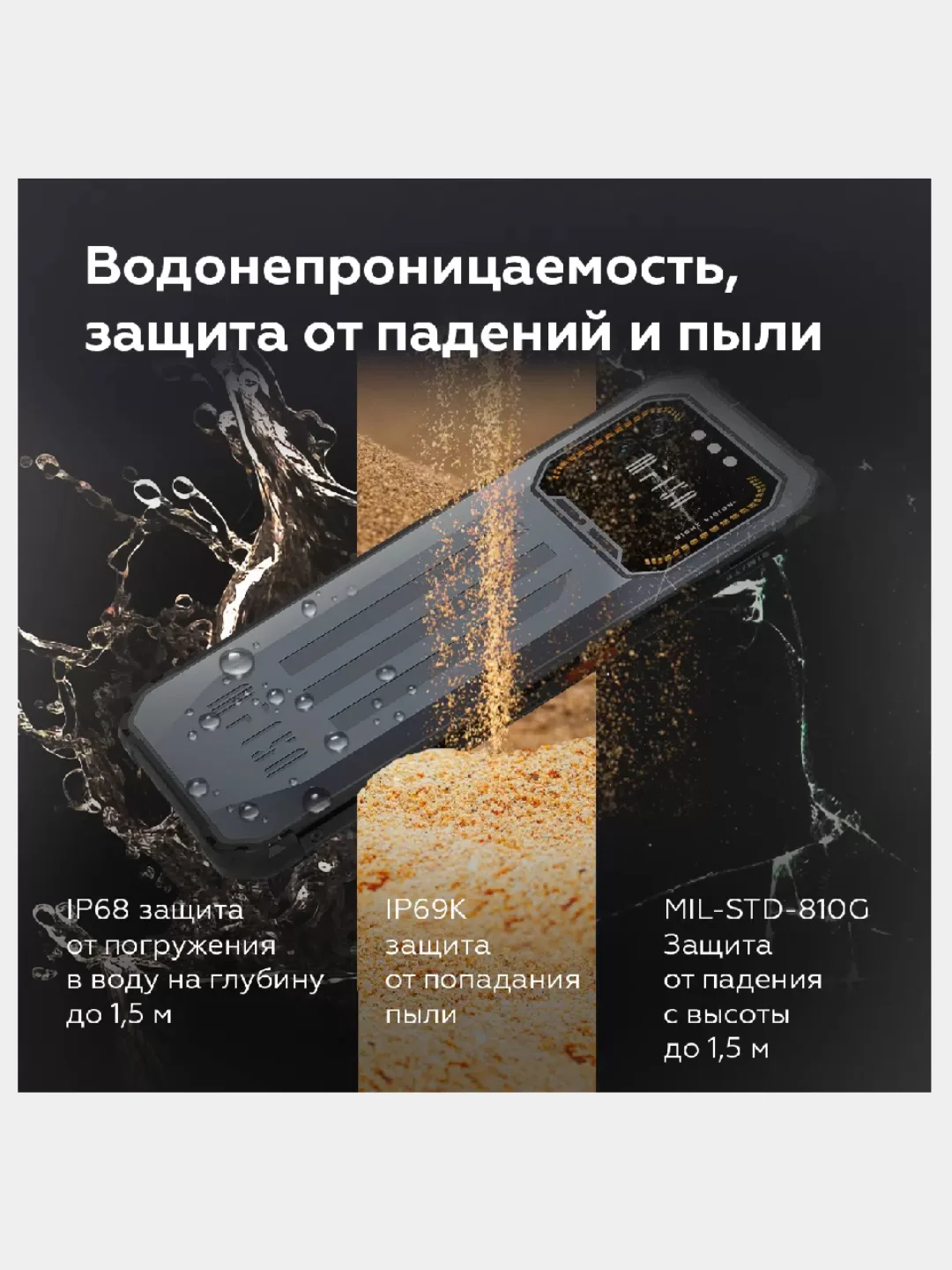 Серый смартфон IIIF150 Air1 Pro Plus 6 / 128 Гб, ударопрочный, 2 SIM, смартфон андроид