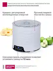 Сушилка для овощей и фруктов Мастерица EFD-5002, 6 поддонов+3 поддона д. пастилы в подарок