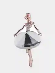 Серебряный брошь "Балерина"
