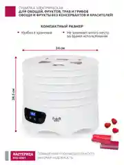 Сушилка для овощей и фруктов Мастерица EFD-6001, 5 поддонов+2 поддона д. пастилы в подарок