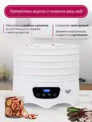 Сушилка для овощей и фруктов Мастерица EFD-6001, 5 поддонов+2 поддона д. пастилы в подарок
